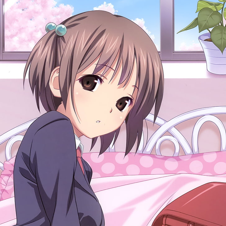 anime girls, bed, representation, childhood, pink color, art and craft