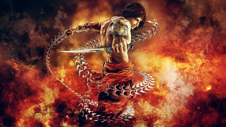 Prince Of Persia: The Two Thrones, one person, orange color, HD wallpaper