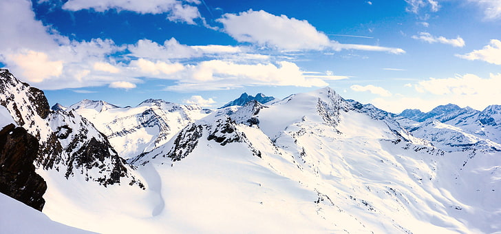 snow, clouds, Grossglockner, Austria, sky, mountains, winter, HD wallpaper
