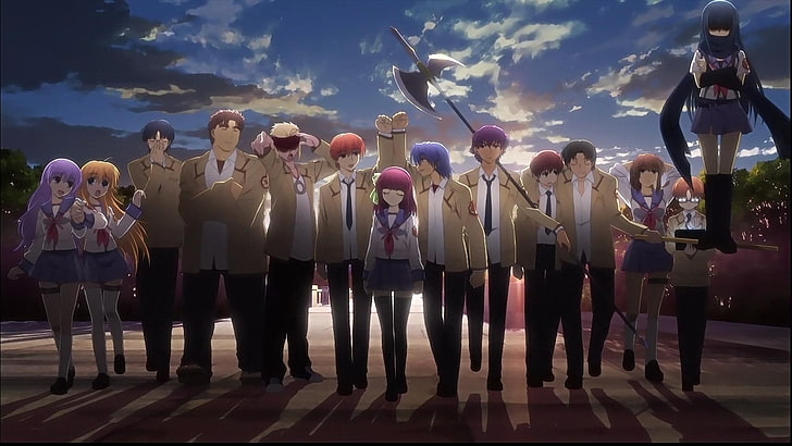 anime, anime girls, Angel Beats!, Nakamura Yuri, group of people