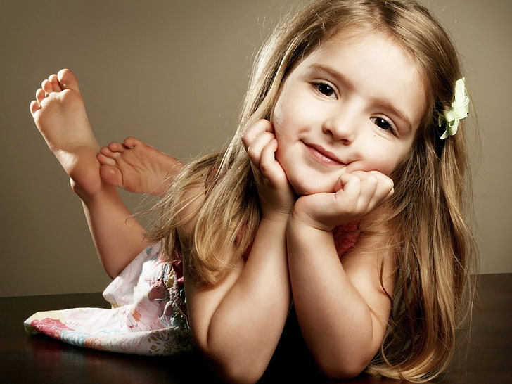 little girl, children, feet, childhood, hair, girls, portrait, HD wallpaper