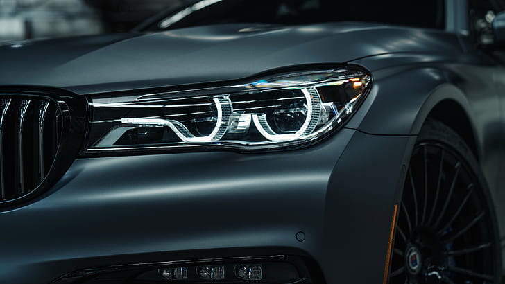 headlight, BMW, 2018, 7-Series, Alpina, Bi-Turbo, Exclusive Edition, HD wallpaper