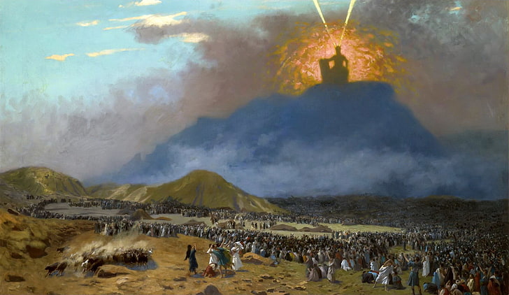 picture, religion, mythology, Jean-Leon Gerome, Moses on Mount Sinai