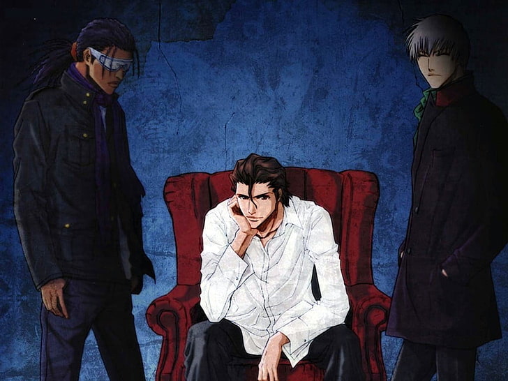 Bleach character wallpaper, anime, Sousuke Aizen, Ichimaru Gin