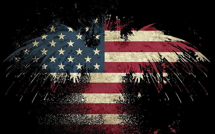 american flag  desktop backgrounds for winter, red, patriotism, HD wallpaper