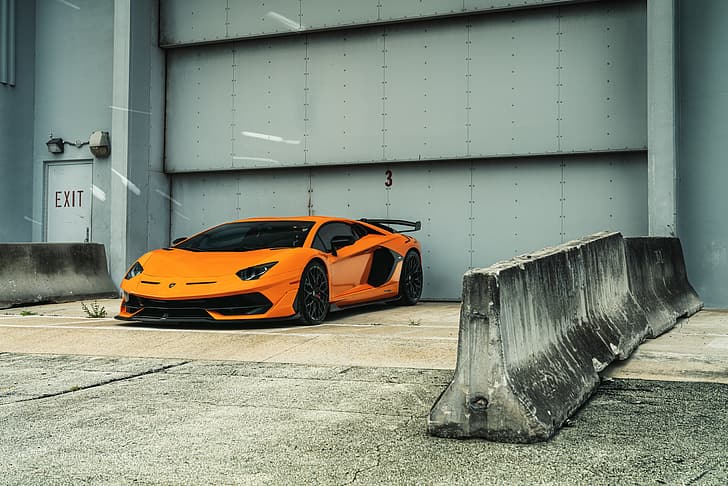 Lamborghini, Orange, Aventador, Superveloce, LP750-4, HD wallpaper
