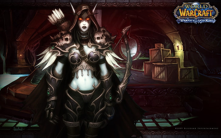 World of Warcraft Drow Ranger wallpaper, video games, digital art