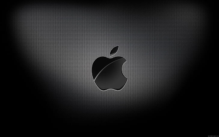 Apple logo on a gray grid, apple logo, brand, grey, HD wallpaper