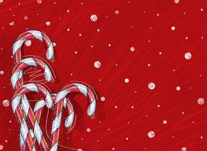 HD wallpaper: red and white candy cane