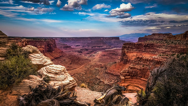 mountain, shafer trail, moab, united states, utah, canyonlands national park, HD wallpaper