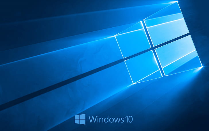Windows 10 system logo, blue style background HD wallpaper