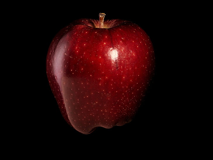 HD wallpaper: ripe Apple fruit, Red, black, food, black Background,  freshness | Wallpaper Flare