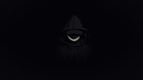 HD wallpaper: minimalism, dark, scary face, smile, tooth, Hooded Jacket,  anime boys | Wallpaper Flare