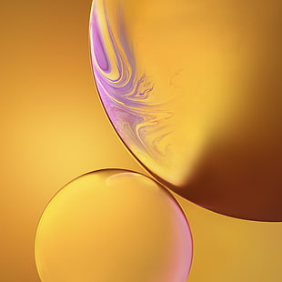 HD wallpaper: Bubbles, Yellow, iPhone XR, iOS 12, Stock, HD | Wallpaper  Flare