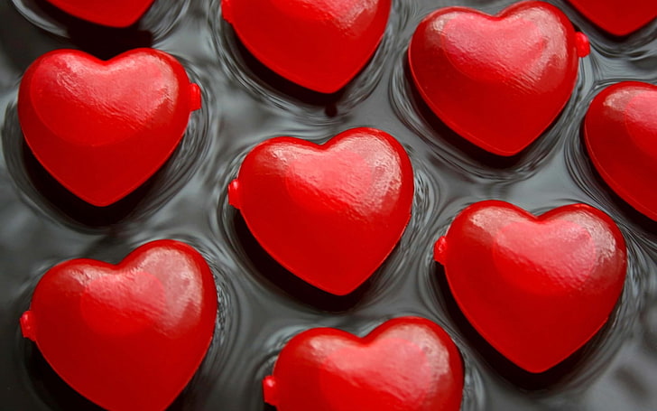 red heart digital wallpaper, moisture, pattern, love, heart Shape