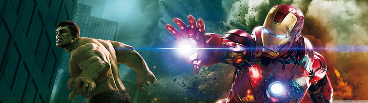Incredible Hulk and Iron Man digital wallpaper, Marvel Iron-Man and Incredible Hulk poster