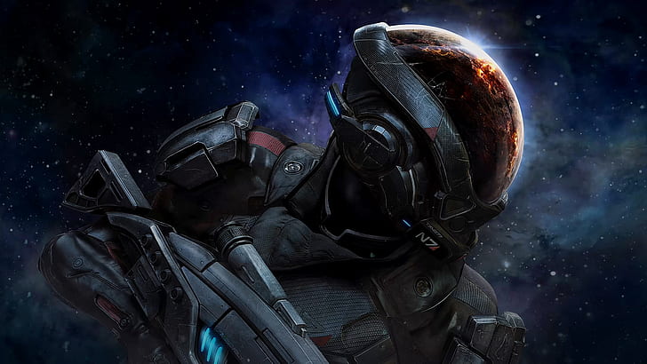 space, Mass Effect: Andromeda, galaxy, Bioware, N7, video games, HD wallpaper