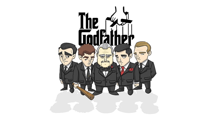 The Godfather wallpaper, Vito Corleone, cartoon, movies, artwork, HD wallpaper
