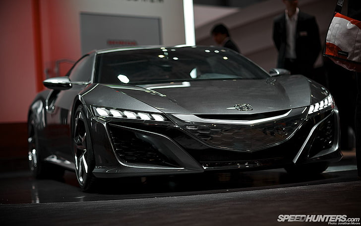black and white car scale model, Acura NSX, motor vehicle, indoors