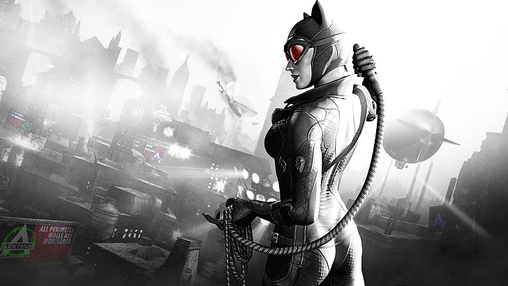 DC Catwoman illustration, Batman: Arkham City, superhero, video games, HD wallpaper