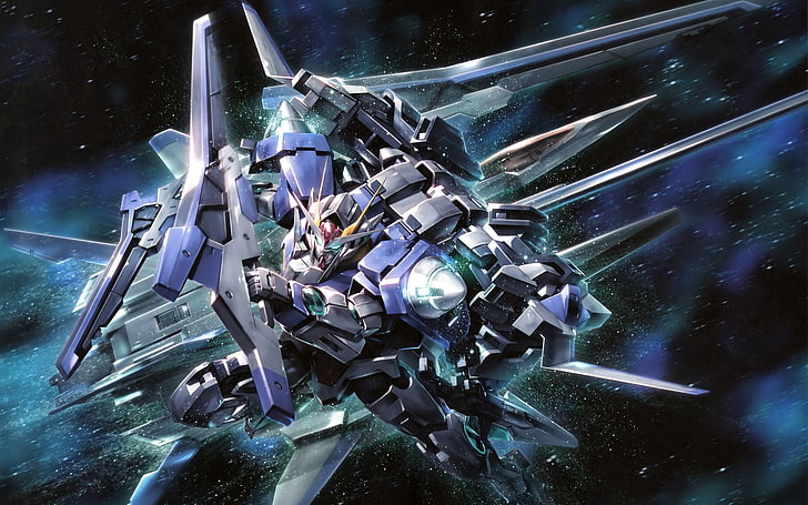 Hd Wallpaper Gundam Illustration Mobile Suit Gundam 00 Anime Space Mech Wallpaper Flare