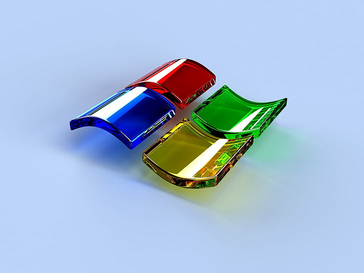 windows logo, glass, os, blue, red, system, beauty Product, shiny, HD wallpaper