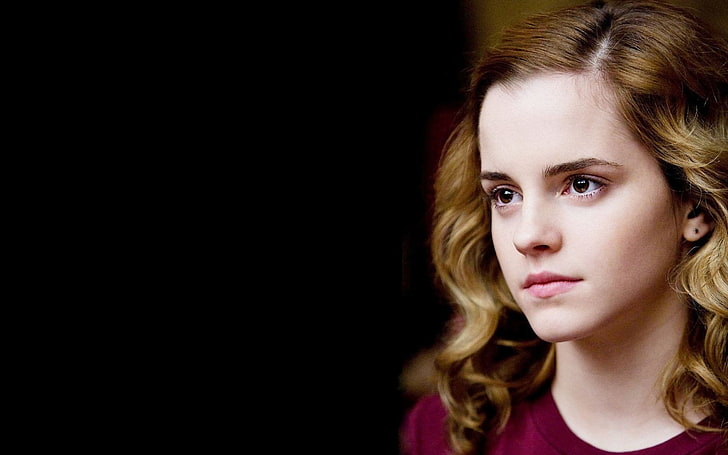 Emma Watson, Actresses, portrait, headshot, copy space, one person
