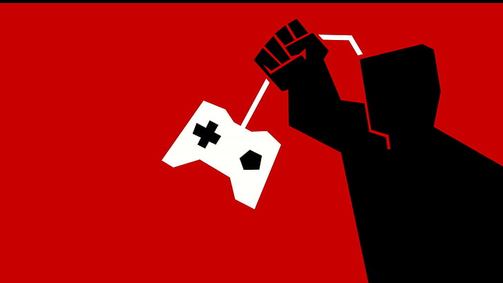 technology, video games, red, human hand, studio shot, symbol