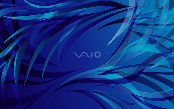 VAIO, Sony, blue, shapes, HD wallpaper