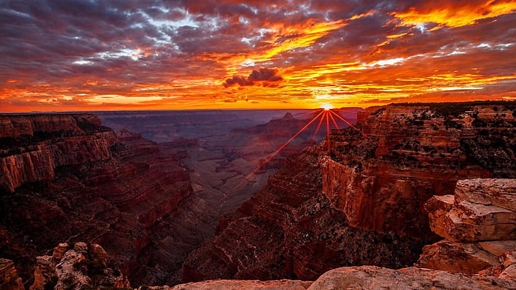 Earth, Sunrise, Canyon, Grand Canyon, Sunset