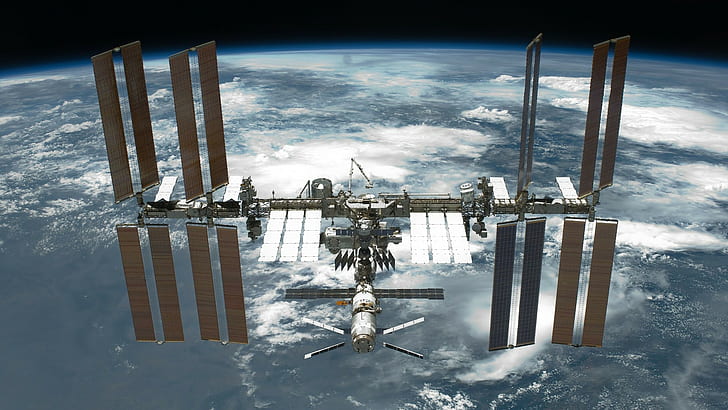 iss, earth, sky, atmosphere, international space station