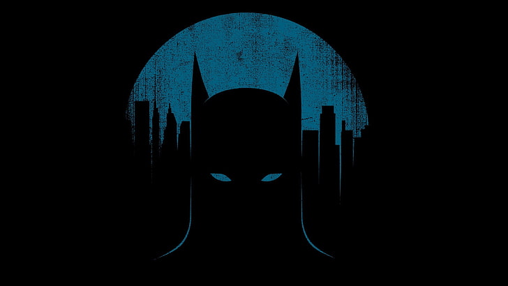 Black Panther illustration, Batman, artwork, minimalism, superhero