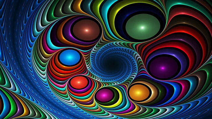 HD wallpaper: multicolor, colorful, digital art, fractal art, circle, psychedelic  art | Wallpaper Flare