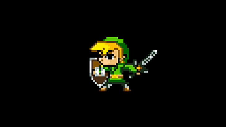 8-bit, The Legend of Zelda, Link, minimalism, pixels, video games, HD wallpaper