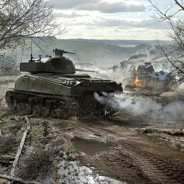 gray war tank, WoT, Sherman, Panther, World Of Tanks, Wargaming Net HD wallpaper