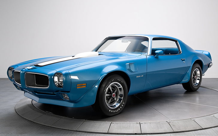 blue coupe, Pontiac, 1970, the front, Firebird, Muscle car, Trans Am, HD wallpaper