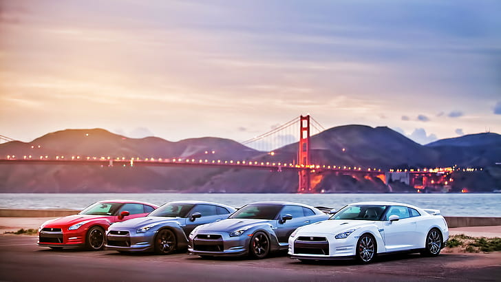car, Nissan Skyline GT-R R35, San Francisco, Golden Gate Bridge