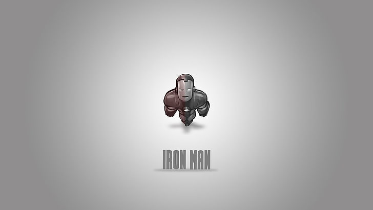 Iron Man logo, cartoon, minimalism, artwork, studio shot, one person, HD wallpaper