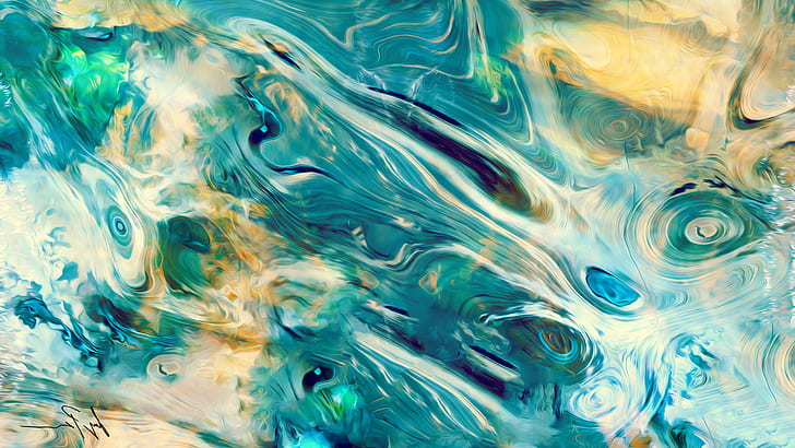 abstract artwork painting surreal spiral water, HD wallpaper