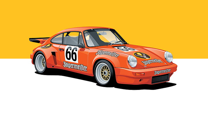 Porsche 911 RSR, race cars, Jägermeister, poster