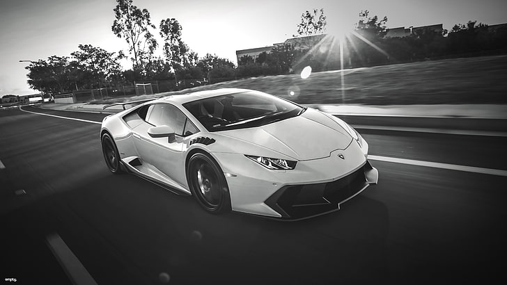 white Lamborghini Huracan, car, vehicle, mode of transportation, HD wallpaper