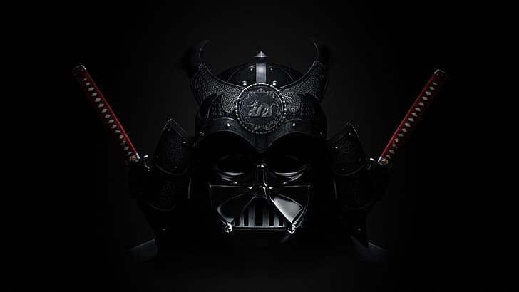 Darth Vader, samurai, Asian, Star Wars, digital art, artwork