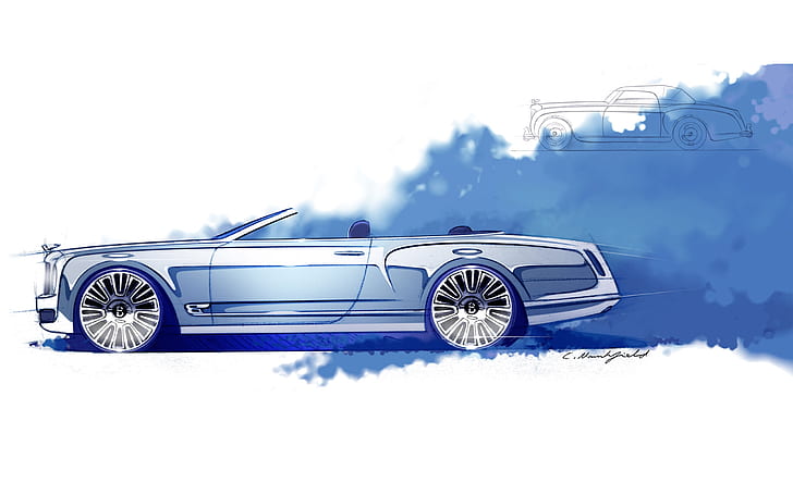 Bentley Mulsanne Sketch Drawing HD, cars