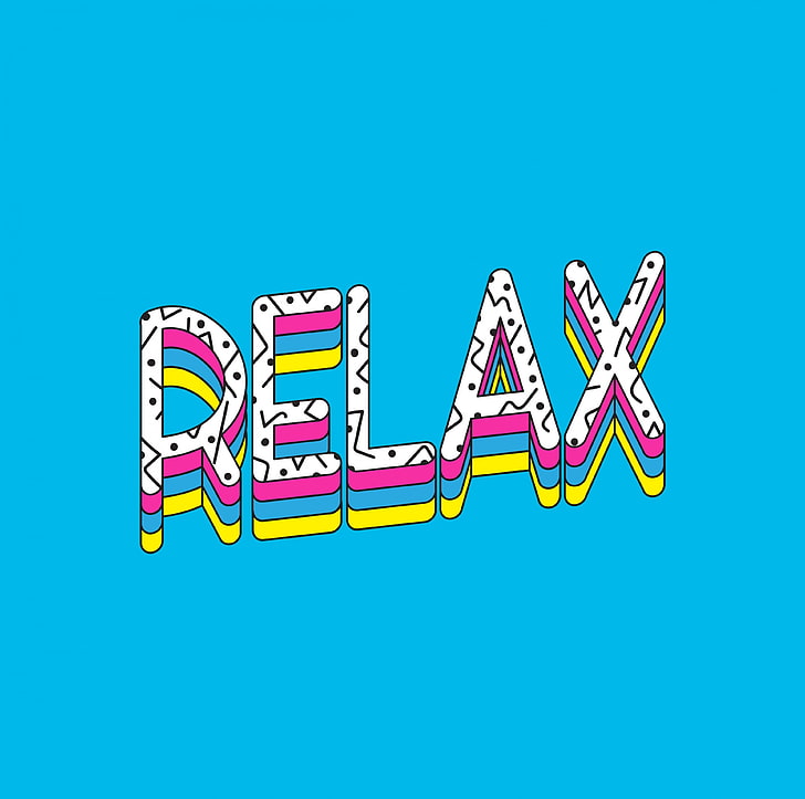 Relax, relax text, Artistic, Typography, Creative, Serenity, Vector
