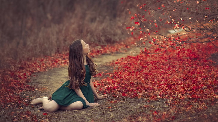 beautiful girl woman images 1920x1080, one person, autumn, plant part, HD wallpaper