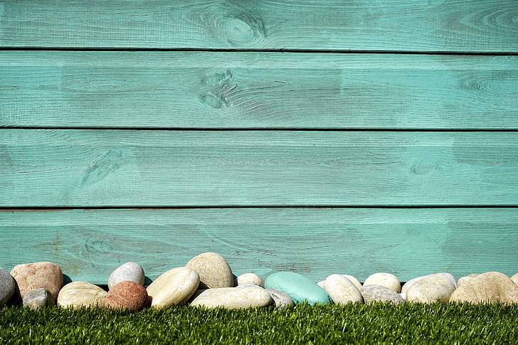 colors, garden, grass, lawn, pastel, rocks, WALL, wood