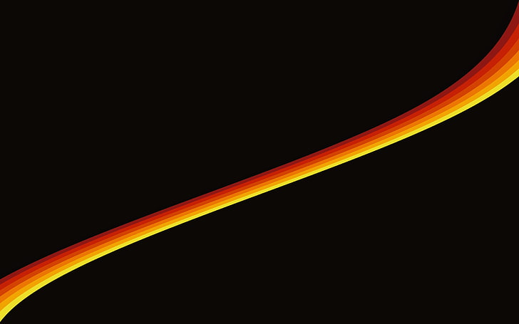 red and yellow digital wallpaper, minimalism, abstract, waveforms, HD wallpaper