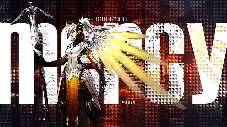 Mercy graphic wallpaper, Mercy (Overwatch), art and craft, human representation, HD wallpaper