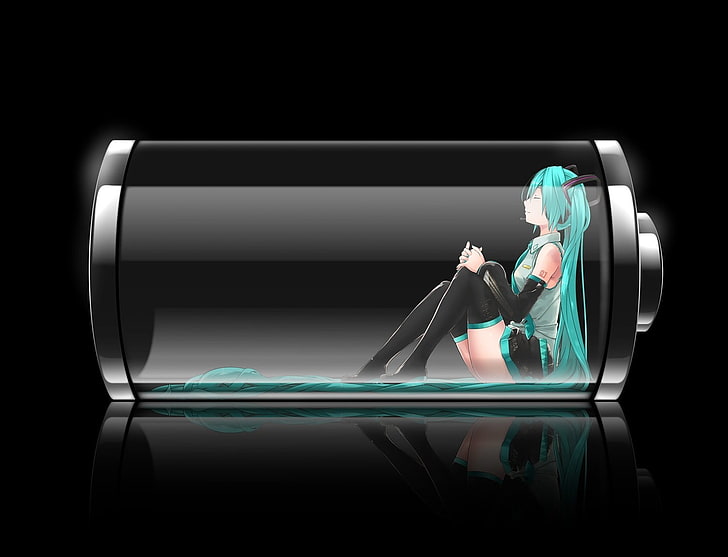 green-haired female anime character, Vocaloid, Hatsune Miku, one person, HD wallpaper