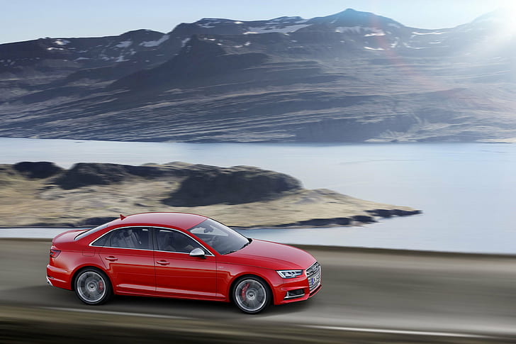 time lapse red sedan on road, Audi S4, AUDI AG, IAA, car, land Vehicle